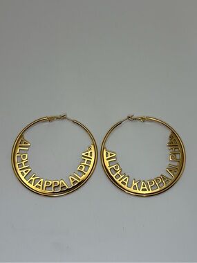 Alpha Kappa Alpha "AKA" Gold Hoop Earrings
(2.5")